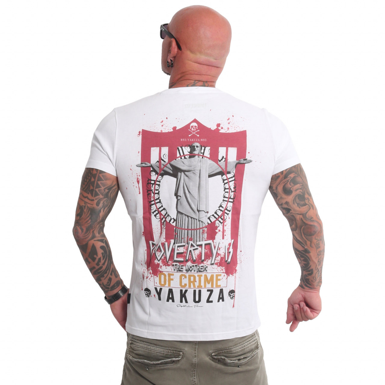 Tričko Yakuza Poverty - biele, 3XL