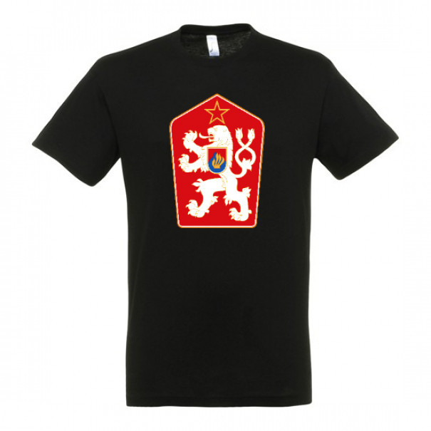 Tričko so štátnym znakom Československa - čierne, XL