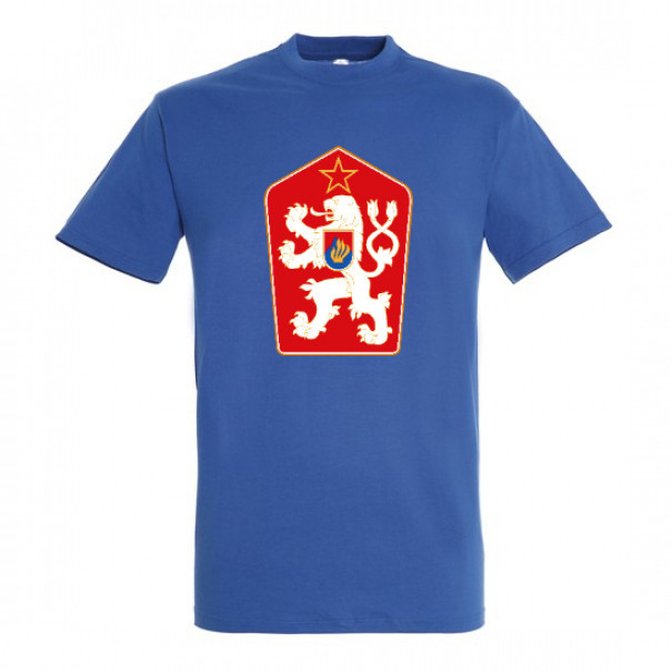 Tričko so štátnym znakom Československa - modré, XL