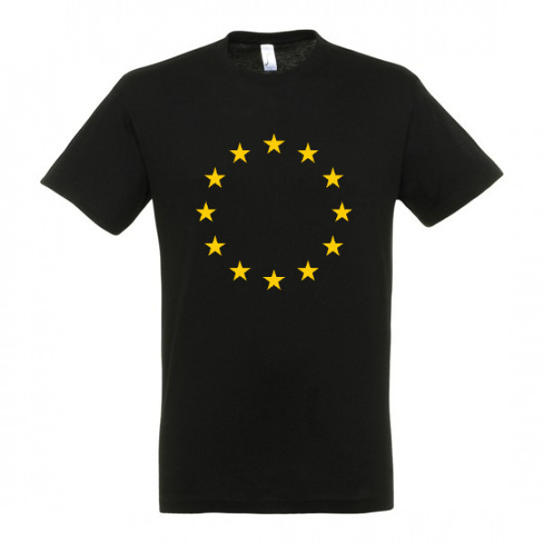 Tričko so symbolom hviezd Európskej únie (EÚ) - čierne, XL