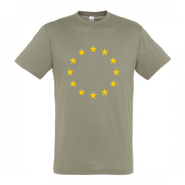 Tričko so symbolom hviezd Európskej únie (EÚ) - svetlo olivové, XL