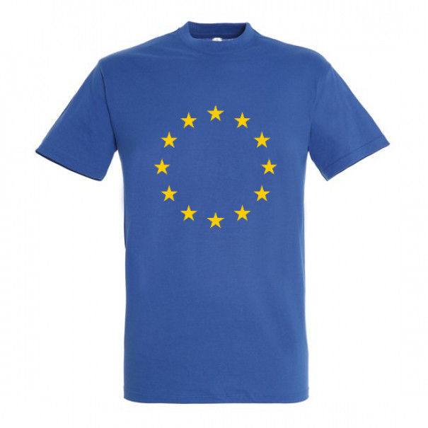 Tričko so symbolom hviezd Európskej únie (EÚ) - modré, XL