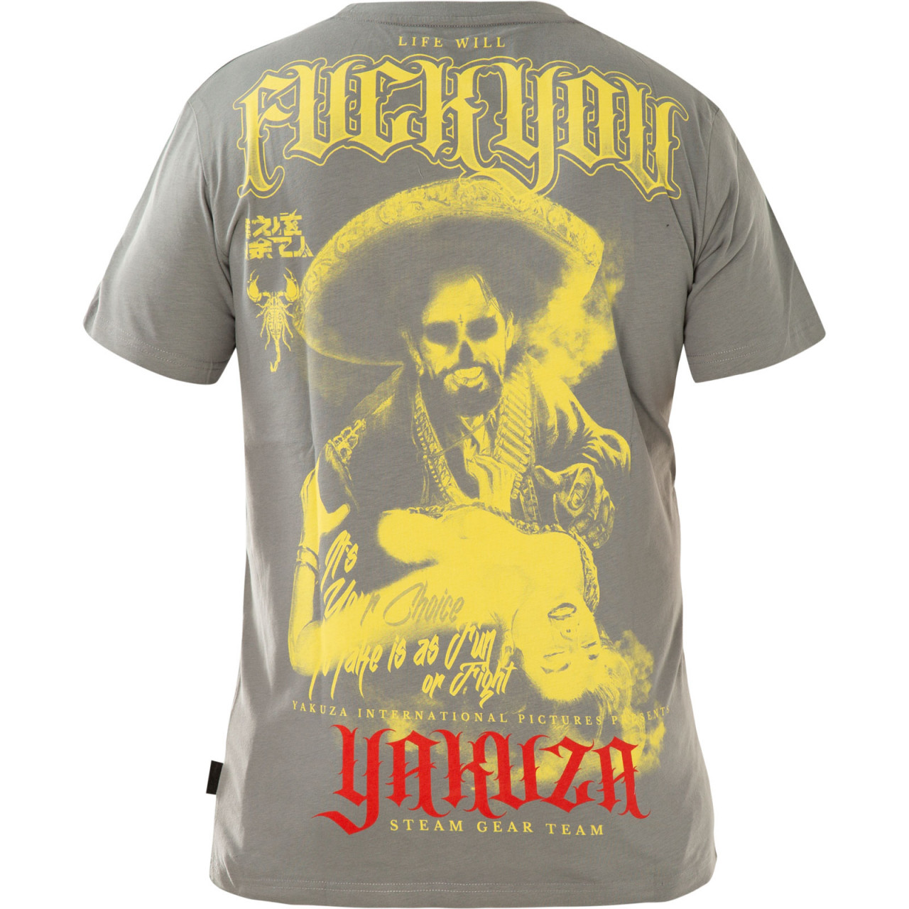 Tričko pánske Yakuza Desperado - sivé-žlté, M