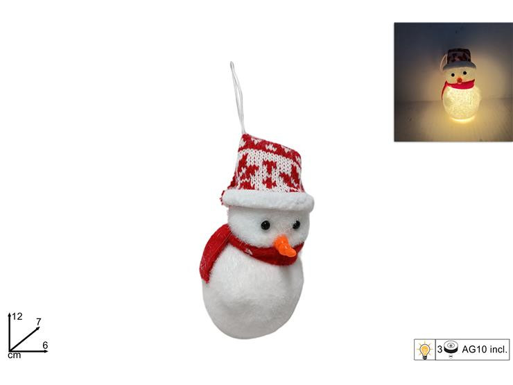 MAKRO - Snehuliak závesný svietiaci LED