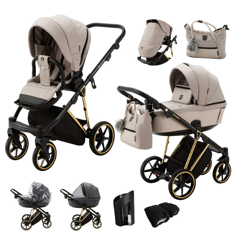 ADAMEX - Kočík kombinovaný Belissa Special Edition Beige/Gold