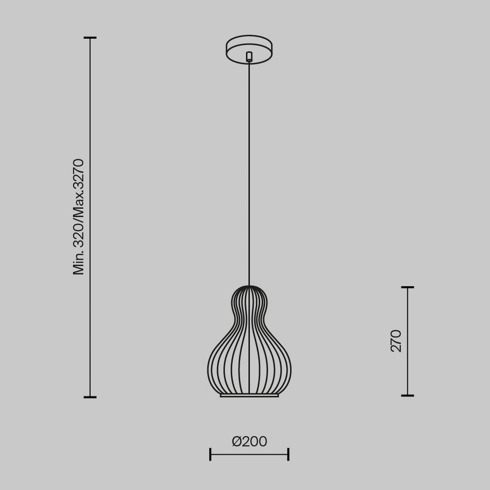 Závesné svetlo Maytoni Roots, Ø 20 cm, výška 27 cm, béžová farba, drevo