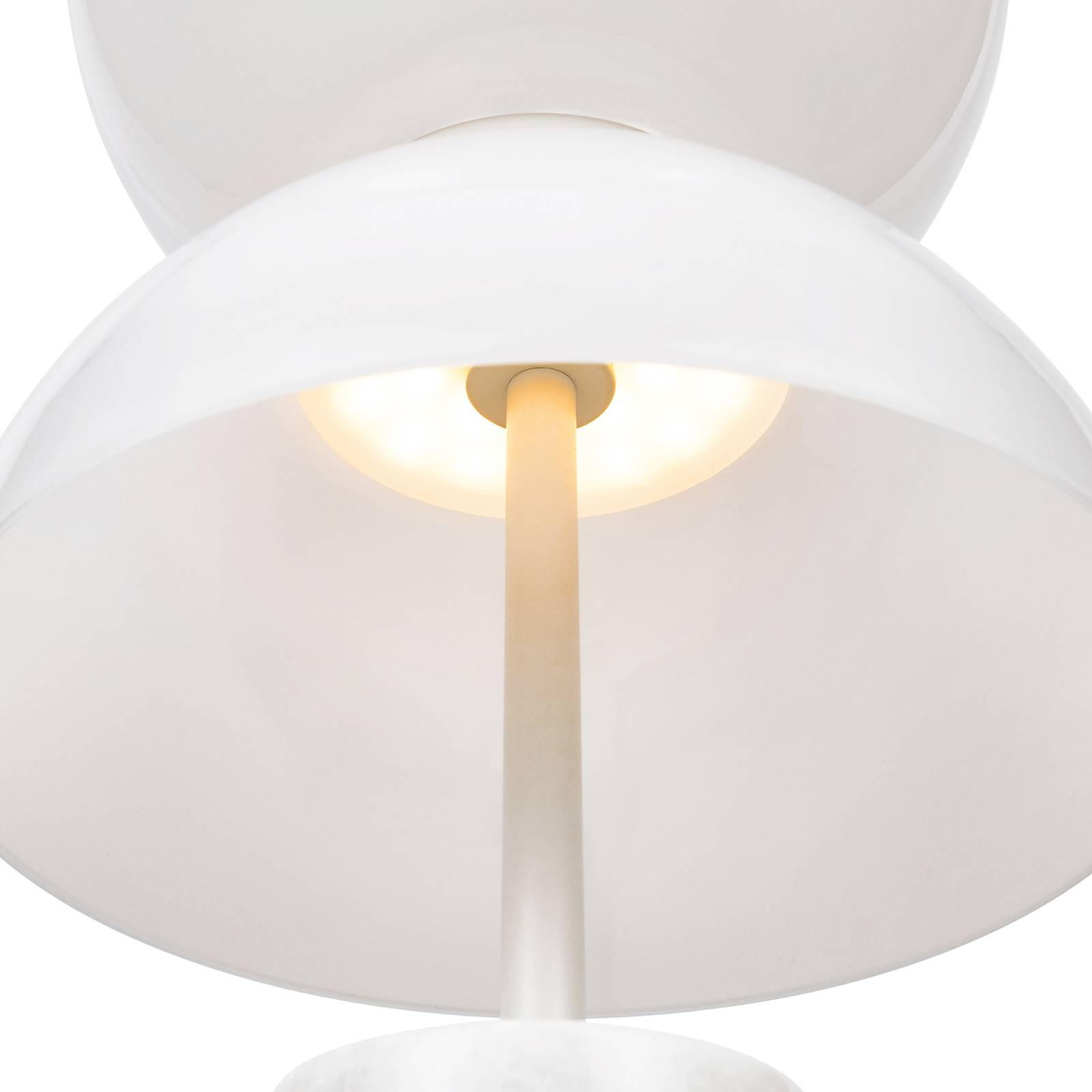 Stolná LED lampa Maytoni Kyoto, biela, výška 46 cm, mramor