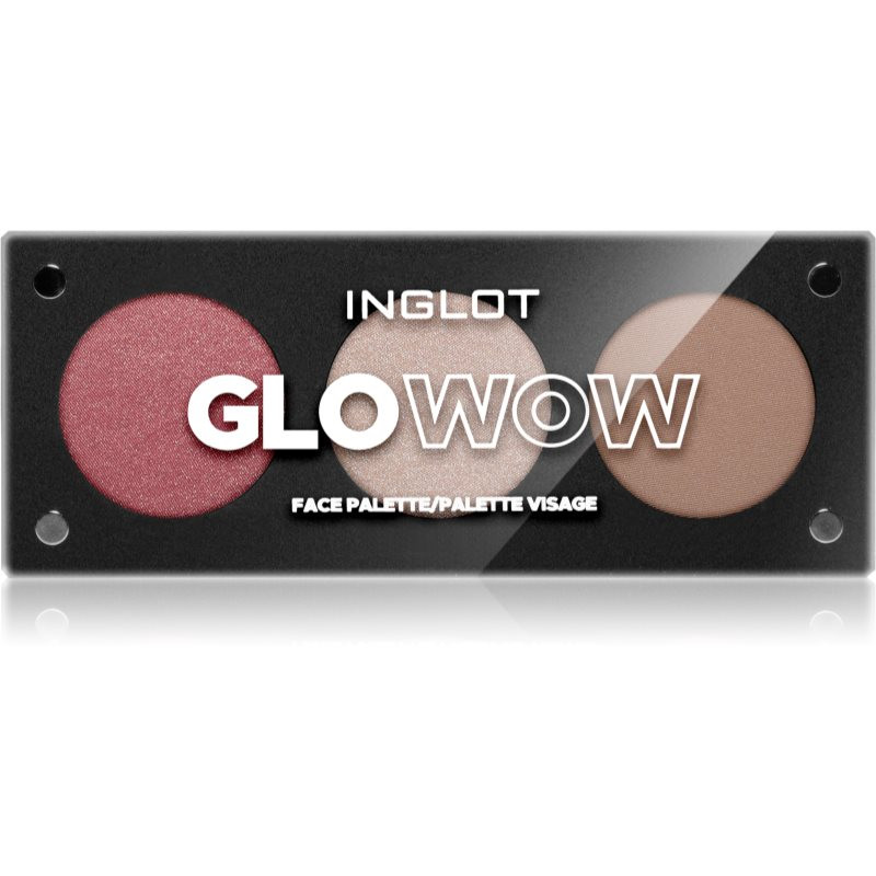 Inglot Face Palette rozjasňovač, bronzer a lícenka odtieň GLOWOW 7 g