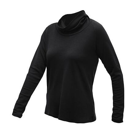SENSOR MERINO BLEND dámske tričko dl.rukáv rolák čierna Veľkosť: S