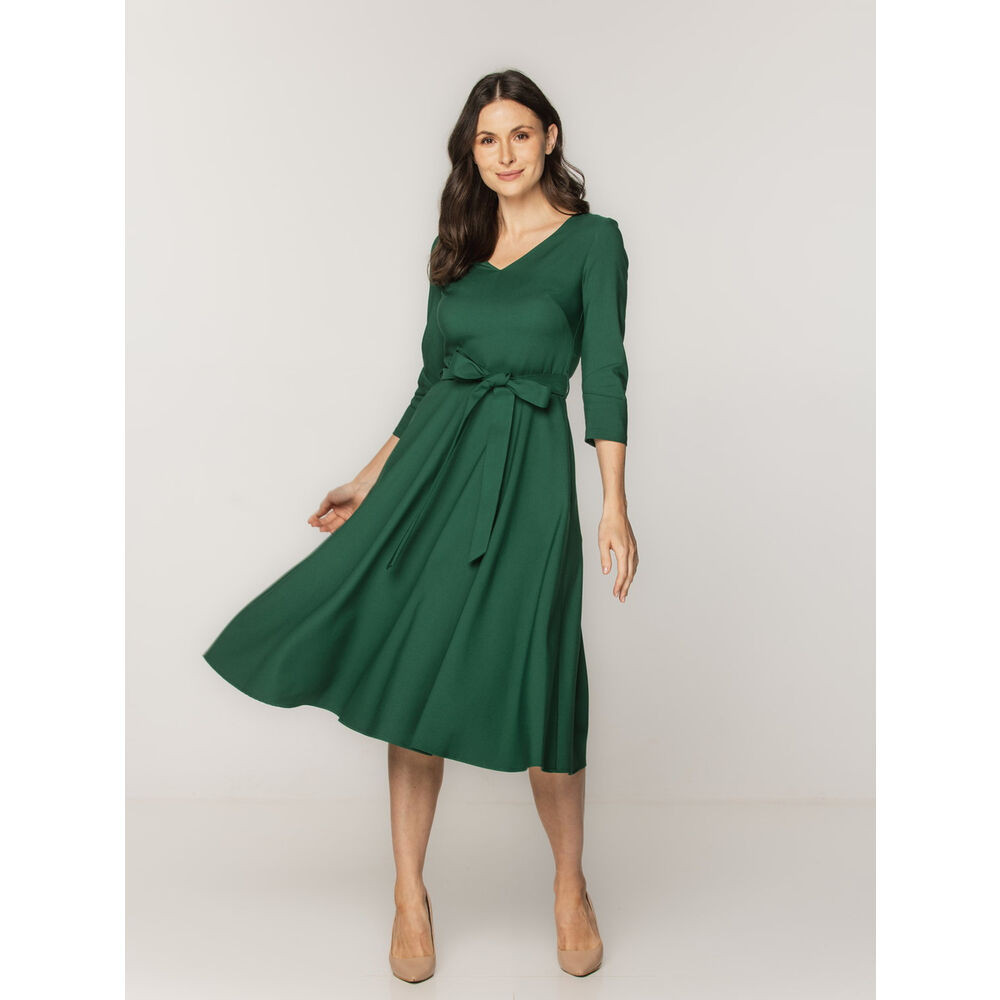 Dámske elegantné midi šaty tmavozelené 17665