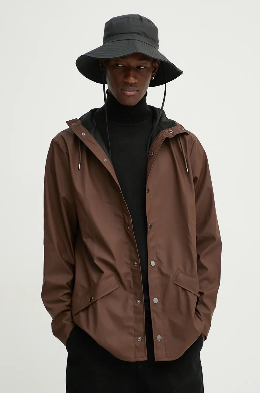 Kabát Rains Jacket W3 hnedá farba, prechodná, 12010-23