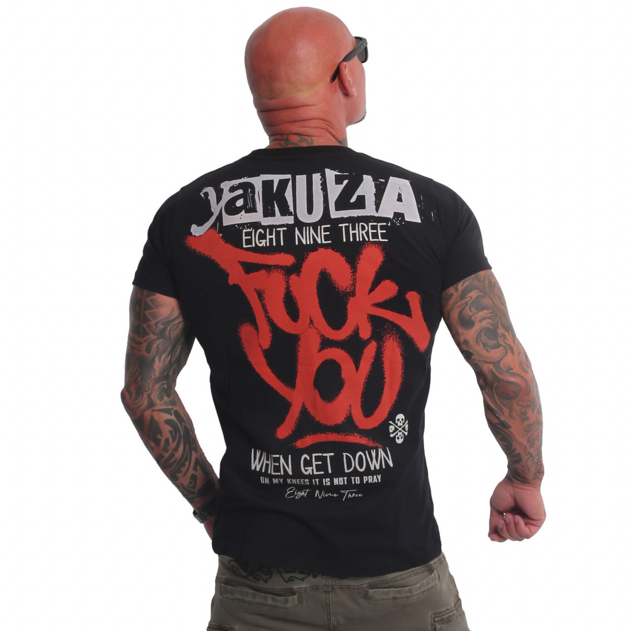 Tričko pánske Yakuza FU - čierne-červené, M