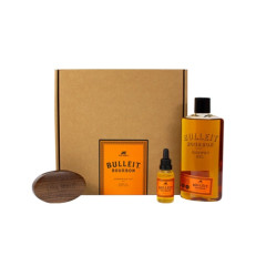 Pán Drwal Bulleit Bourbon Grooming olej na fúzy 30 ml + sprchový gél 400 ml + kefa na fúzy darčeková sada