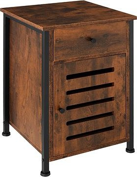 TecTake Waterford nočný stolík 40 × 42 × 60,5 cm – Industrial tmavé drevo