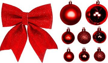 LAALU Sada ozdôb ČERVENÉ VIANOCE na stromčeky 120 – 210 cm