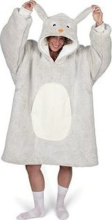 Cozy Noxxiez Králik – hrejivá televízna mikinová deka s kapucňou pre teenagerov a dospelých