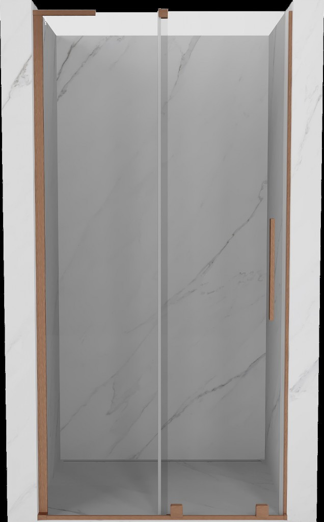 MEXEN/S - Velar L posuvné sprchové dvere 110 cm, transparent, meď kartáčovaná 871-110-003-01-65