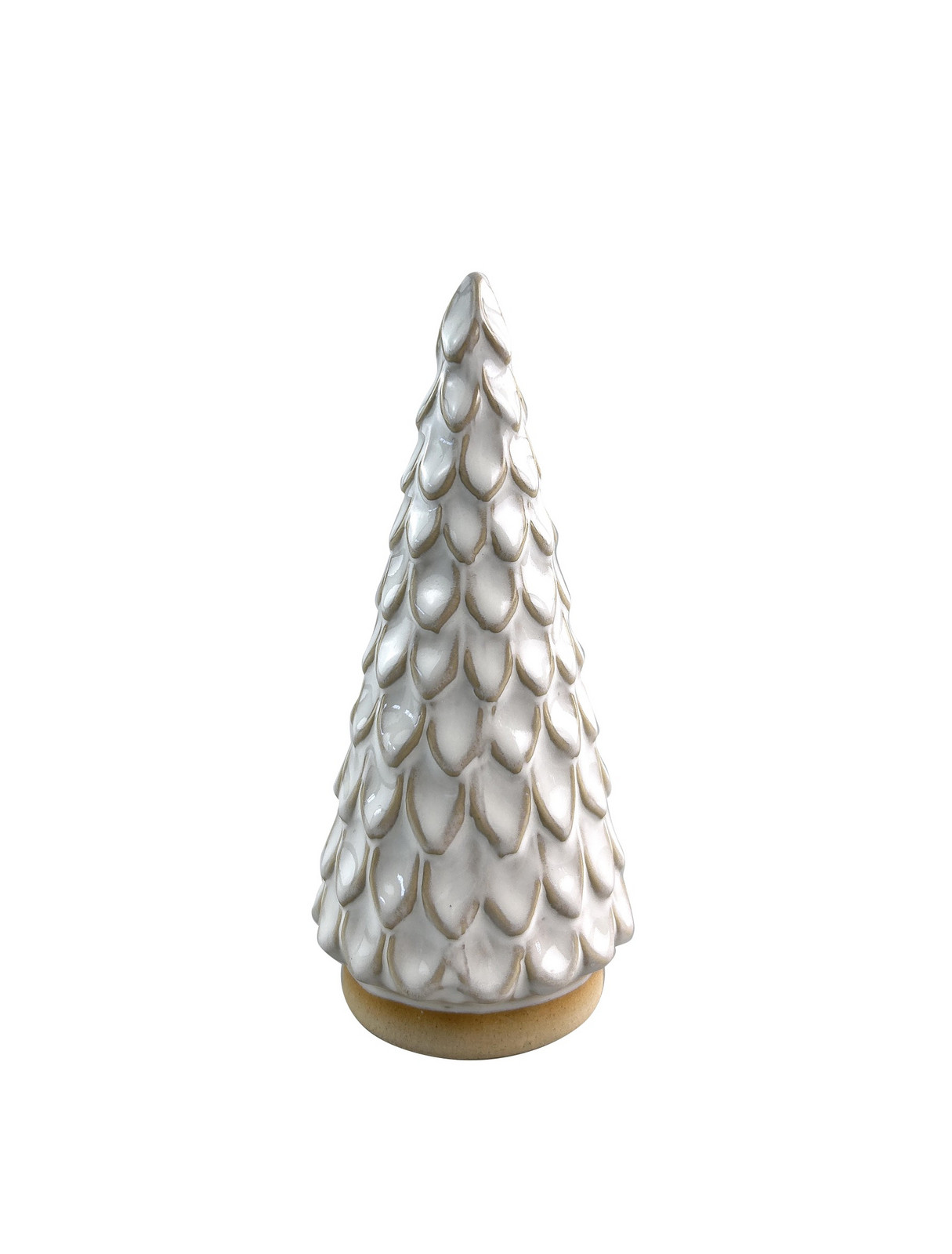 Vánoční dekorace stromek II SANTA LILA 15 cm béžová/bílá