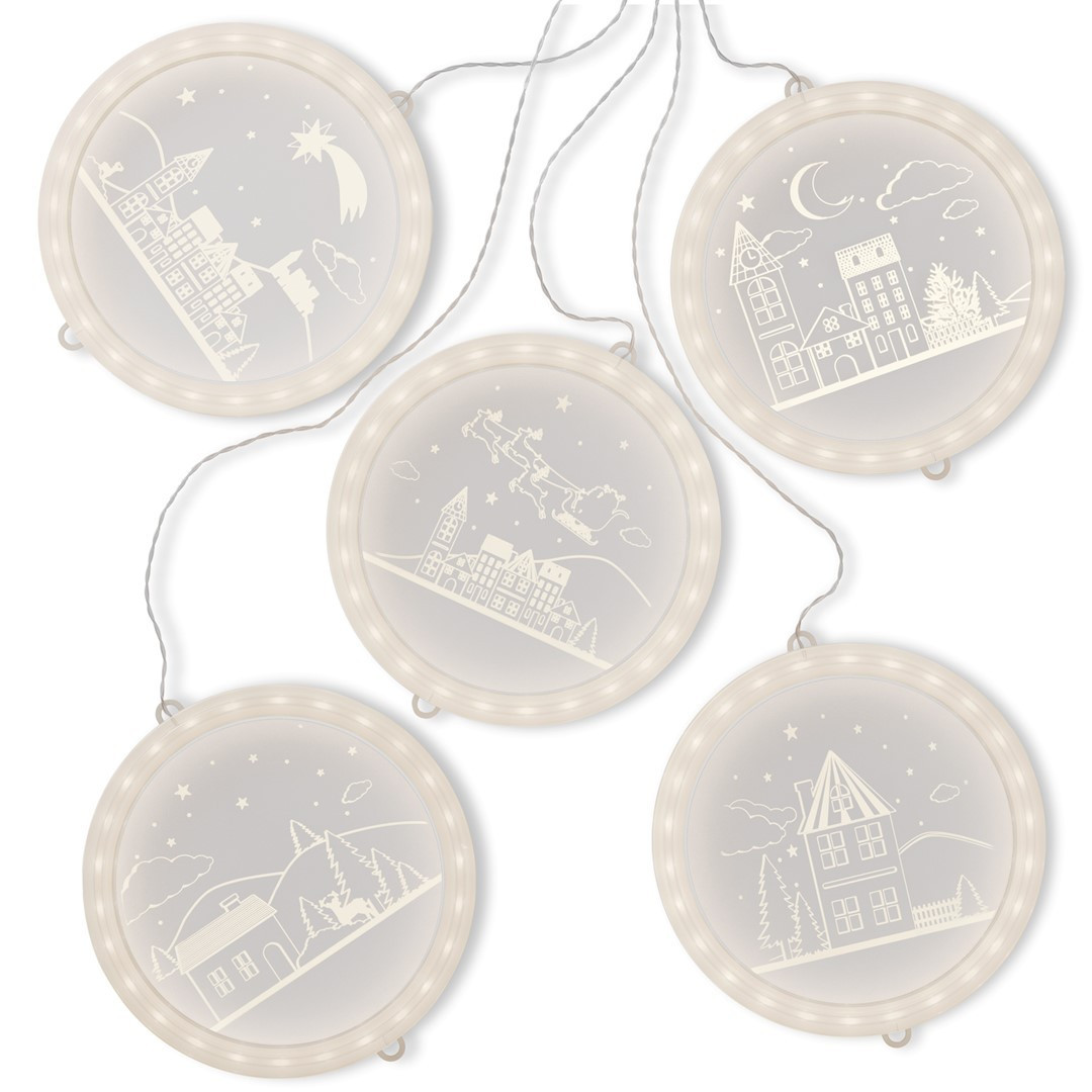 Vánoční světelná dekorace CHRISTMAS CITY teplá bílá