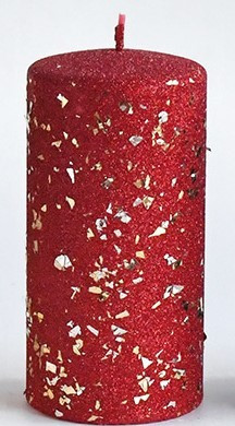 Vánoční svíčka GLAMOUR 7x10 cm červená 