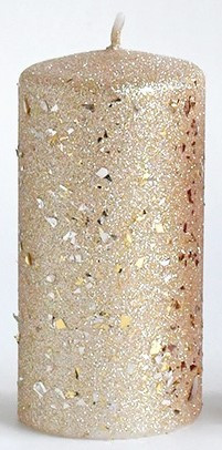 Vánoční svíčka GLAMOUR 7x17,5 cm zlatá 