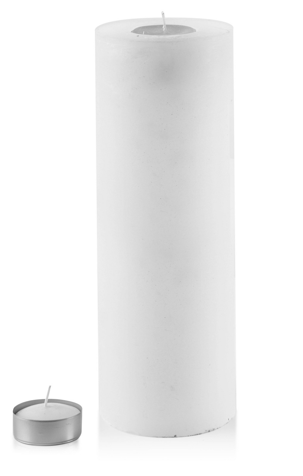 Velký svícen Rustic 36 cm bílý