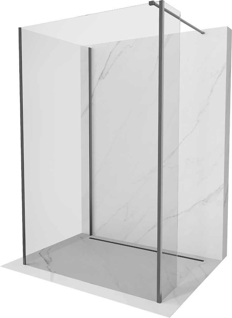 MEXEN/S - Kyoto Sprchová zástena WALK-IN 120 x 110 x 30 cm, transparent, grafit kartáčovaná 800-120-110-221-66-00-030