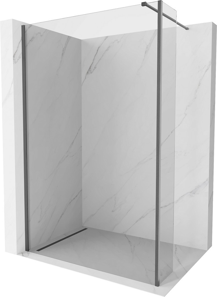 MEXEN/S - Kyoto Sprchová zástena WALK-IN 100 x 30 cm, transparent, grafit kartáčovaná 800-100-212-66-00-030
