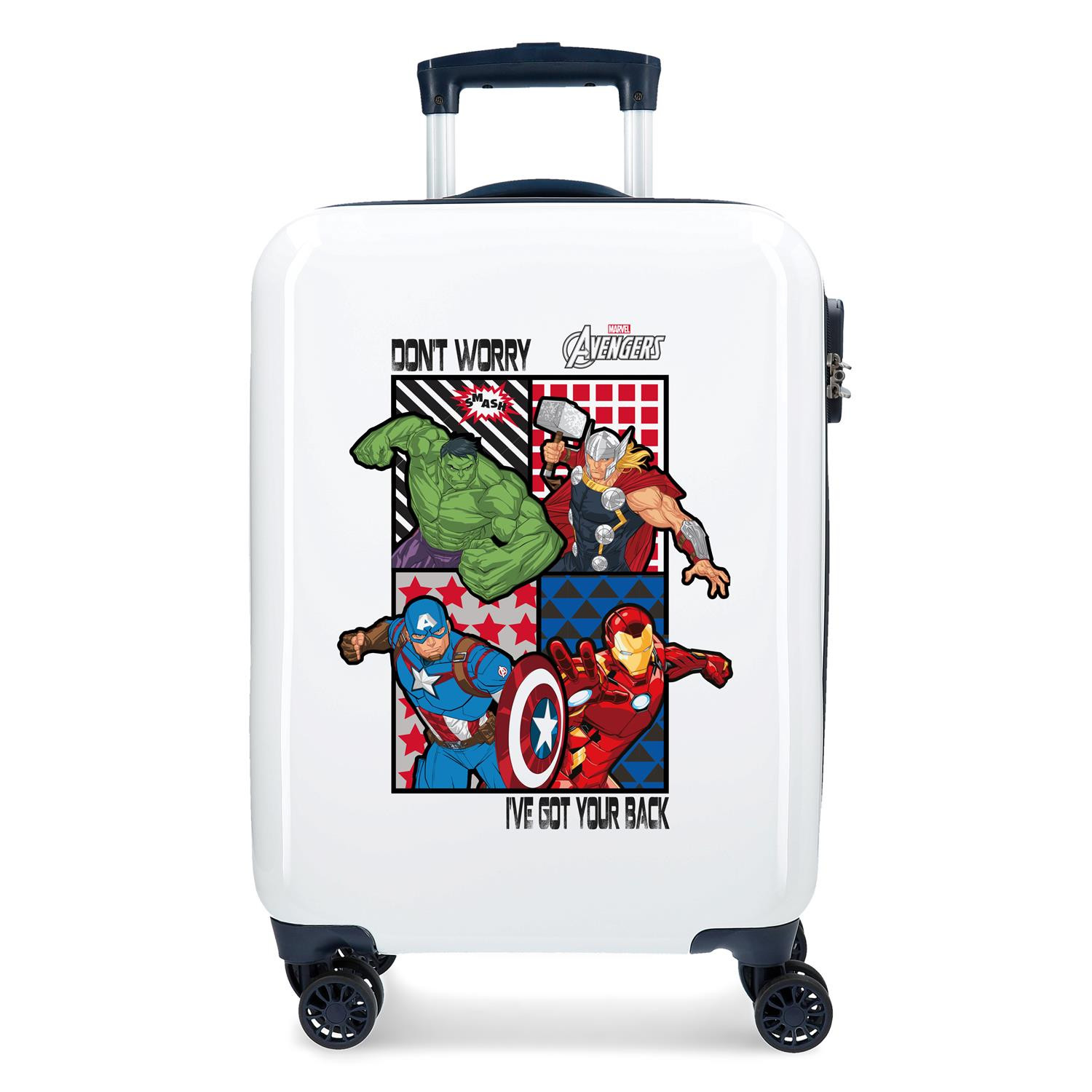 Marvel Kabínový kufor Marvel's All Avengers Don't worry, I've got your back - biely - 32L