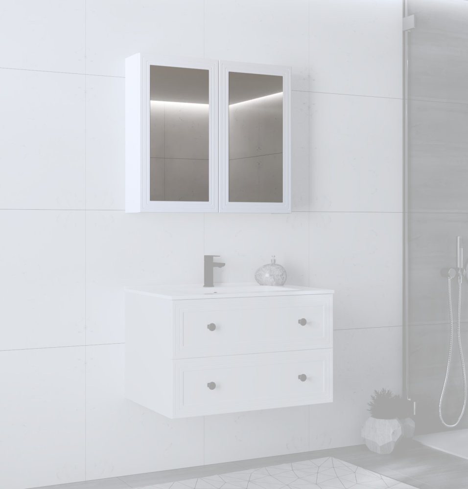 Závesná zrkadlová skrinka TORETO 80 Halmar Bílá