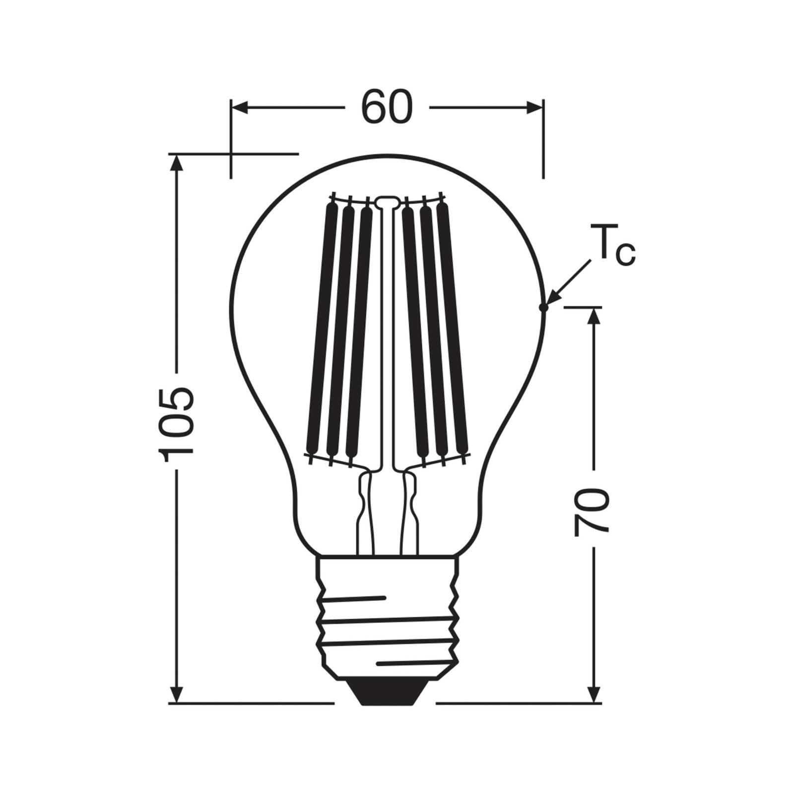 OSRAM LED žiarovka E27 7,2W Filament 4 000K 1521lm 2-pack