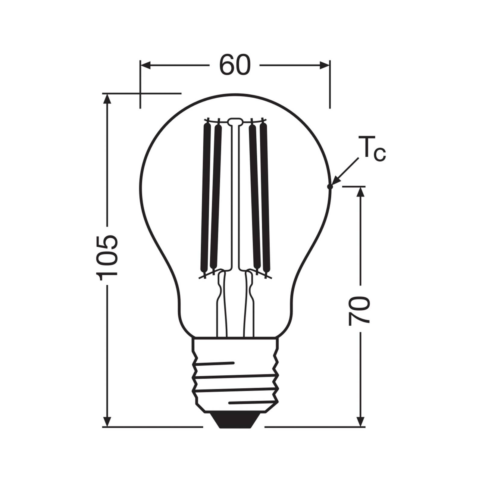 OSRAM LED žiarovka E27 5W vlákno 4000K 1055lm 2-pack