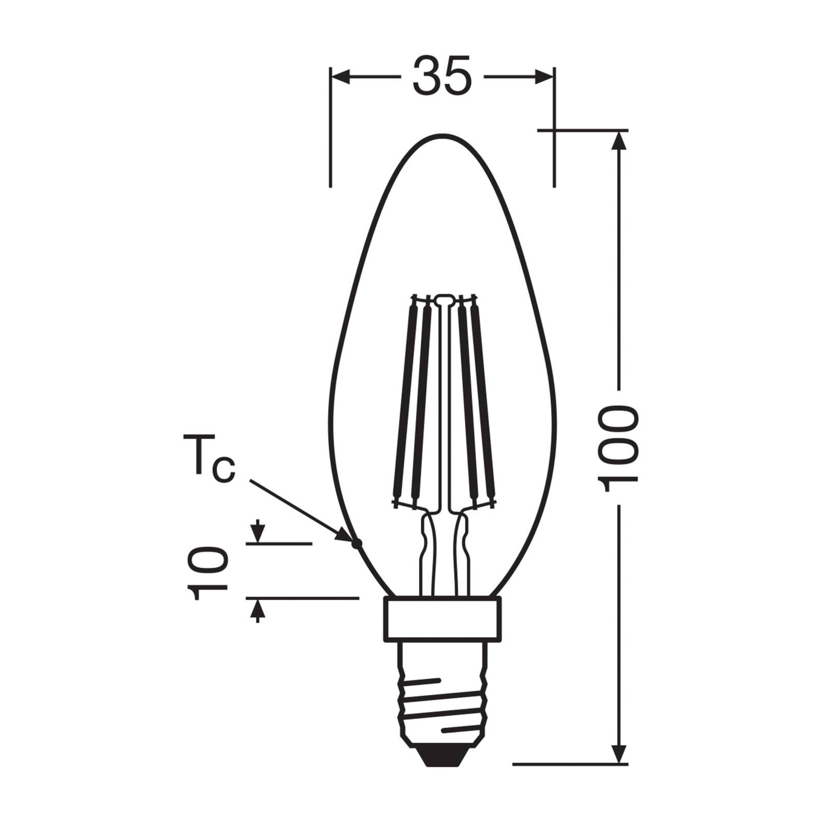 OSRAM LED žiarovka sviečka matná E14 3,8W 2700K 806lm