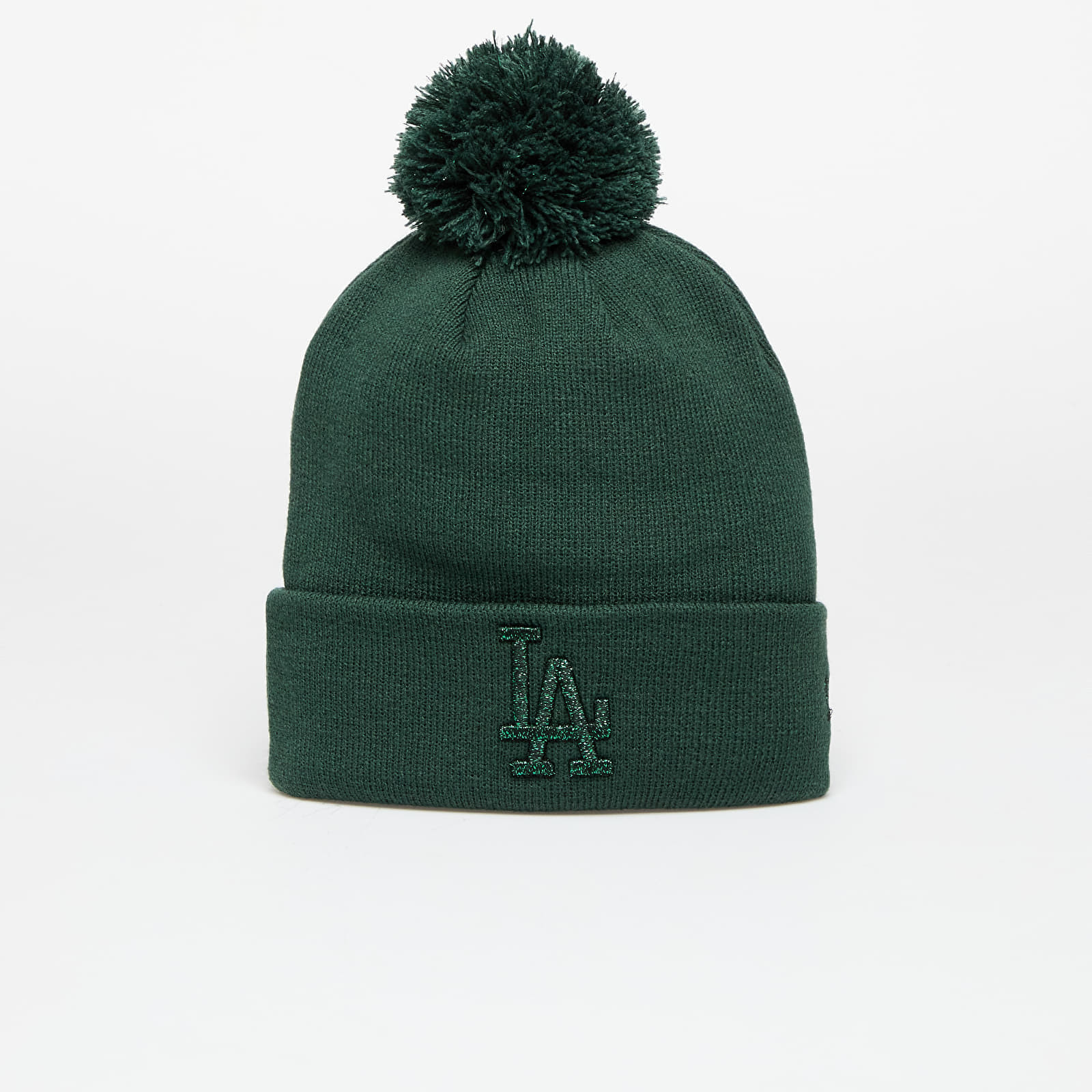 New Era Los Angeles Dodgers Knit Medium Wmns MLB Wmns Metallic Bobble Beanie Dark Green Universal