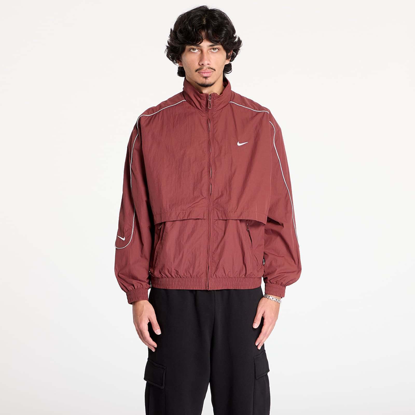 Vetrovka Nike Sportswear Solo Swoosh Men's Woven Track Jacket Dark Pony/ White XS