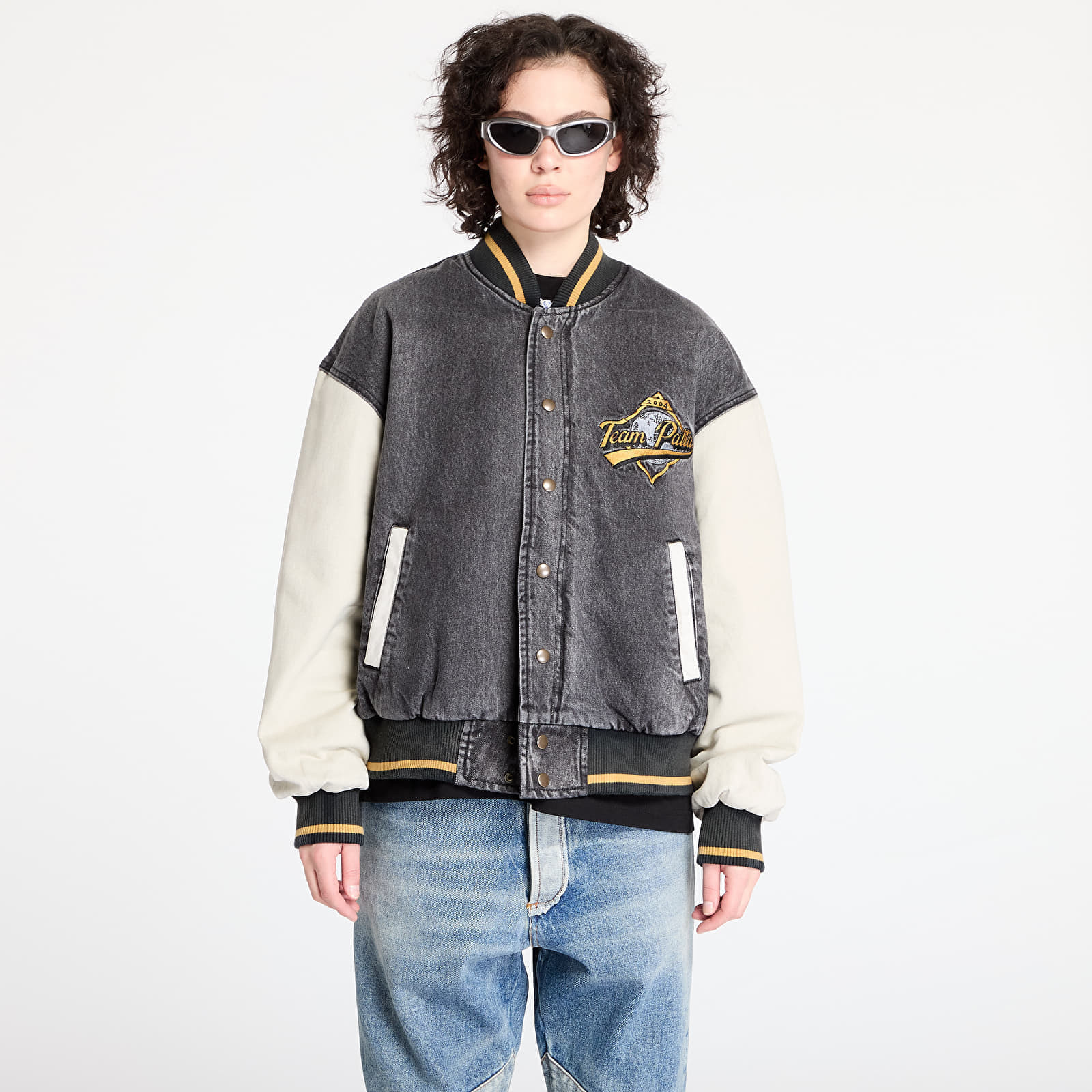 Bomber Patta Homerun Denim Varsity Jacket UNISEX Black M