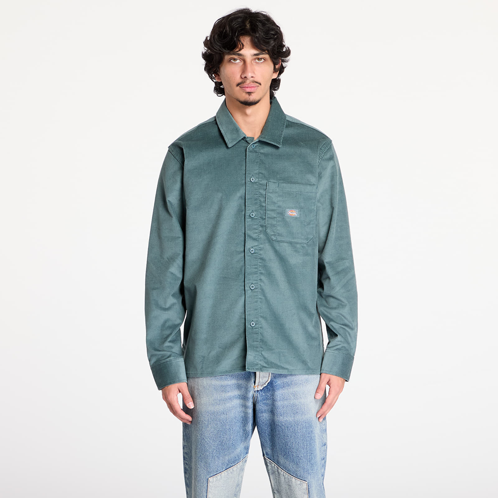 Košeľa Dickies Corduroy Long Sleeve Shirt Lincoln Green XL