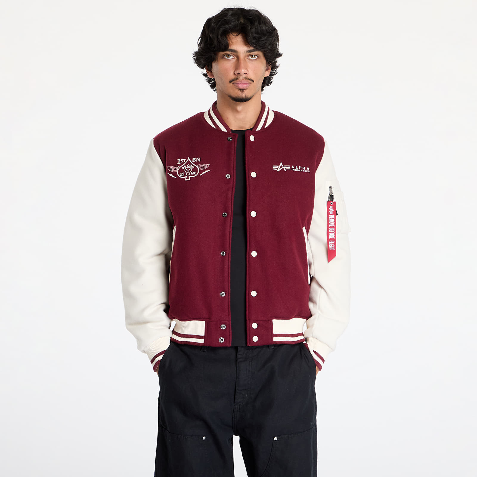 Bunda Alpha Industries Varsity Air Force Jacket Burgundy L