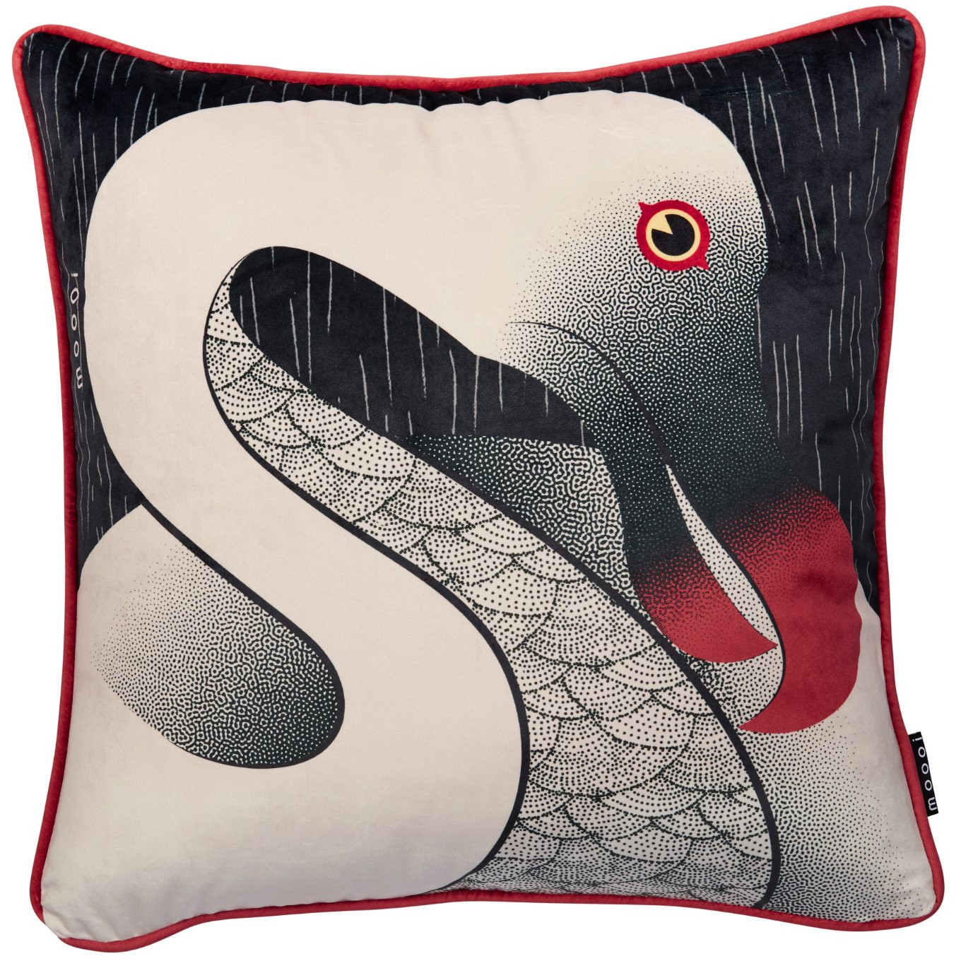 Dekoračná obliečka na vankúš DODO PAVONE 50 x 50 cm, čierna, polyester, Moooi