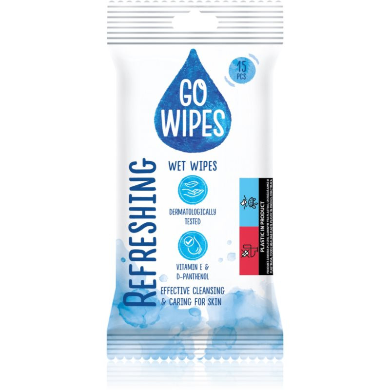 GoWipes Refreshing vlhčené čistiace obrúsky na ruky 15 ks