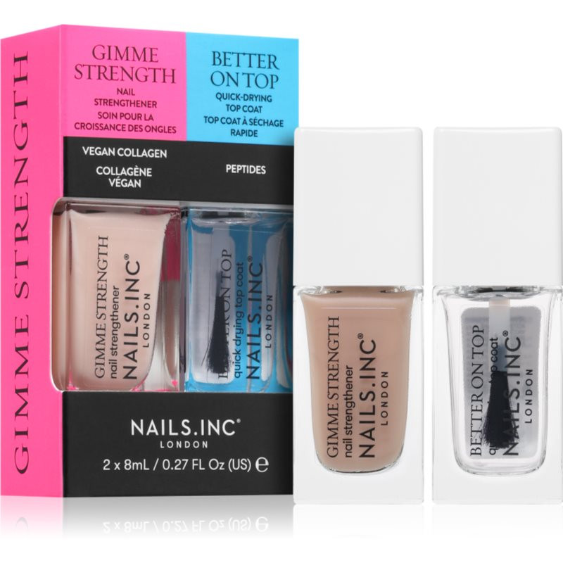 Nails Inc. Gimme Strength & Better On Top sada lakov na nechty