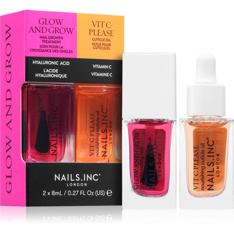 Nails Inc. Glow and Grow & Vit C Please sada lakov na nechty (s vyživujúcim účinkom)