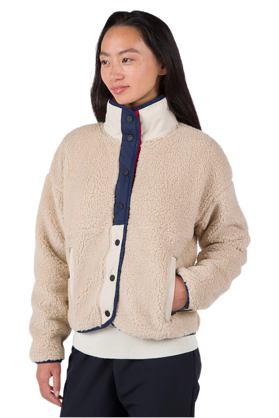 Druhá vrstva Rossignol Curly Fleece Snap Top W Veľkosť: XS