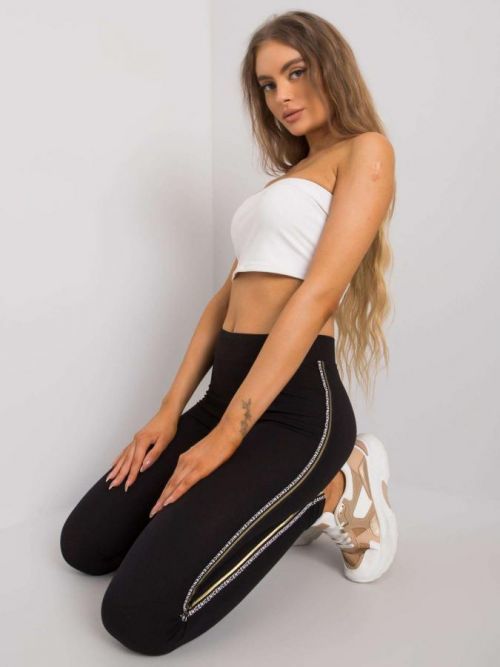 RUE PARIS Čierno-zlaté leopardie legíny S