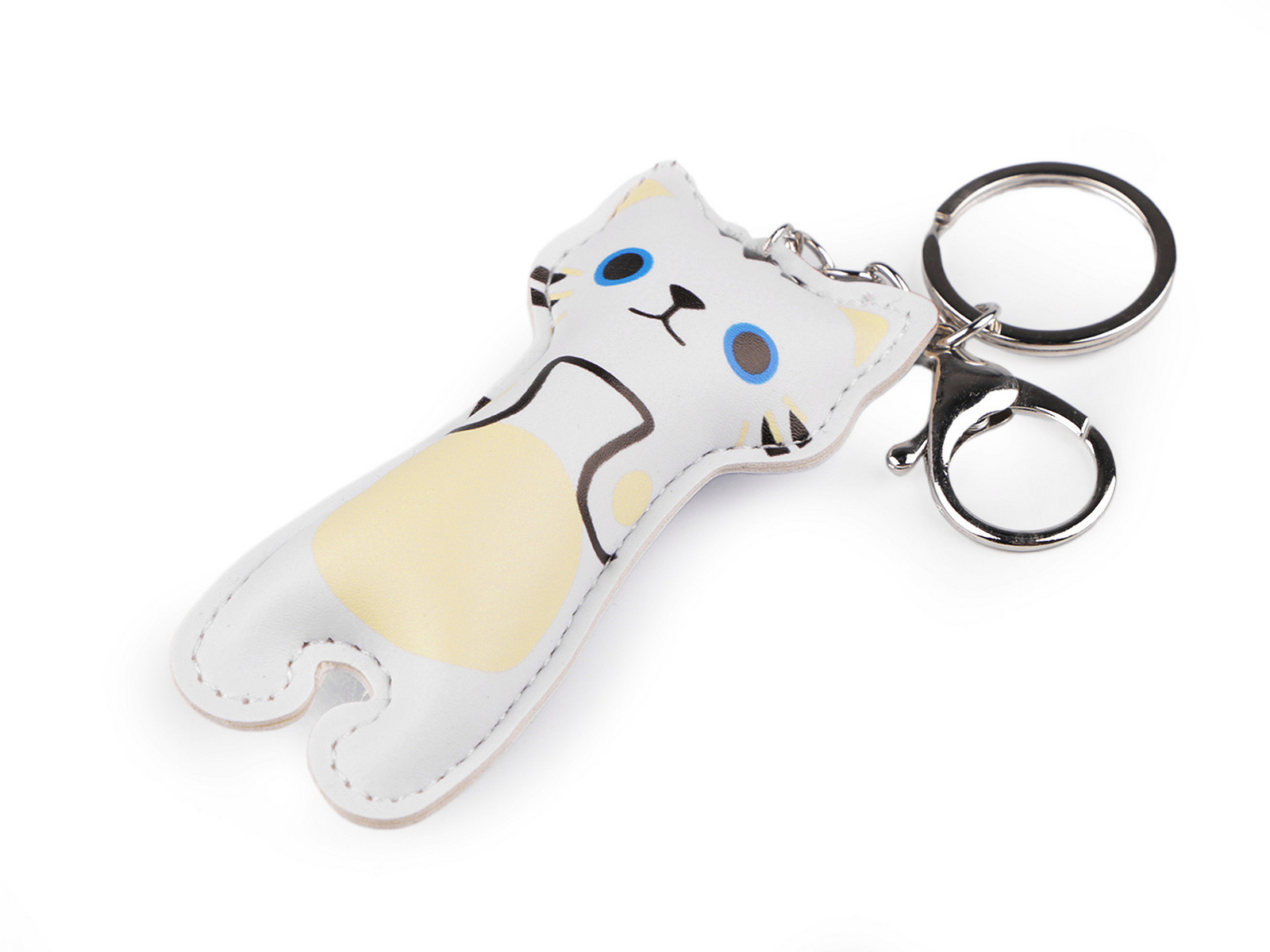 Kľúčenka s farebnou mačkou - 6 farieb Farba: bielá
