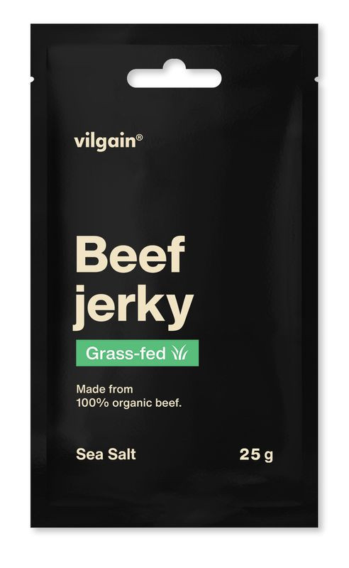 Vilgain Grass-Fed Hovädzie jerky BIO – morská soľ 25 g