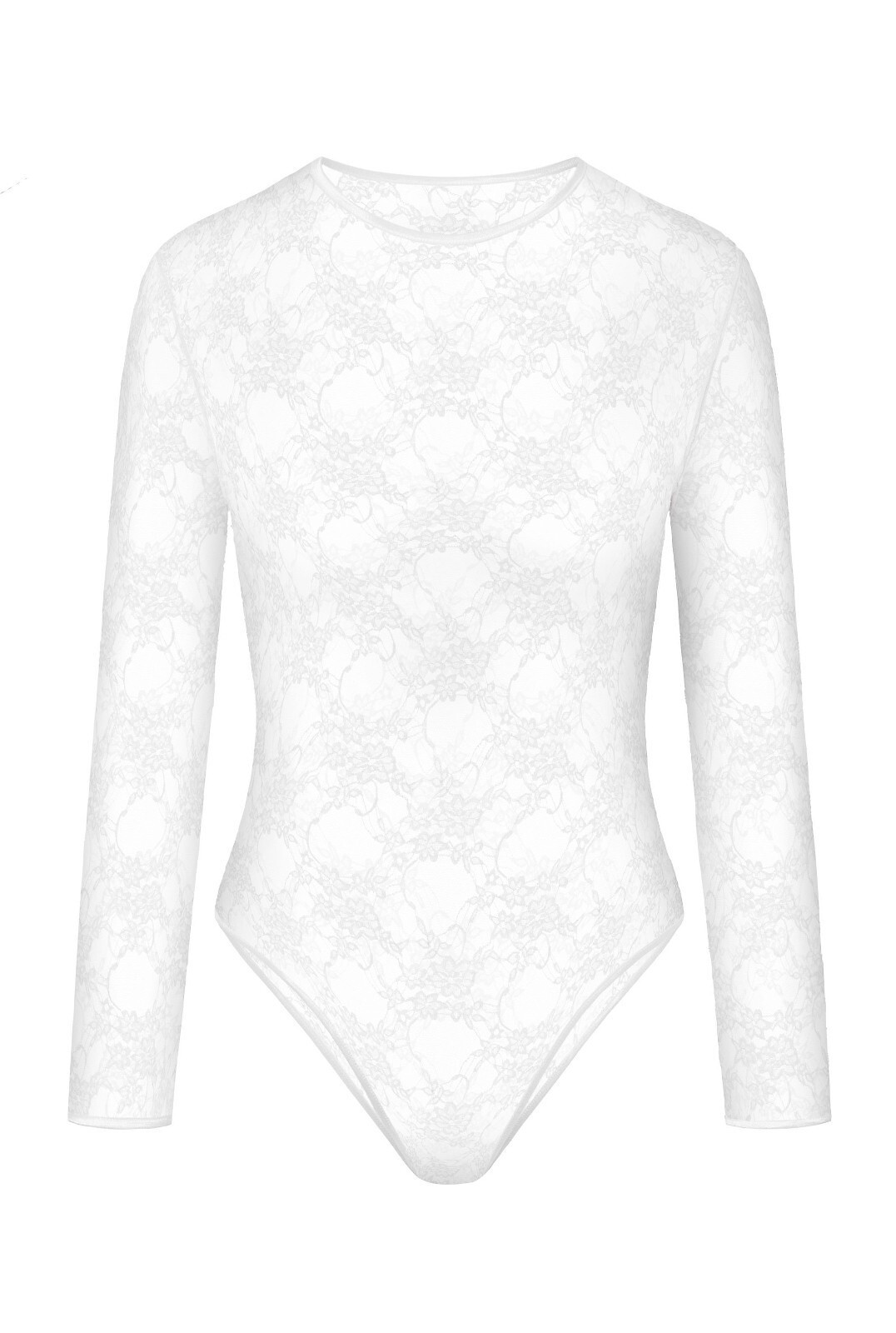 Dámske čipkované body s dlhými rukávmi JILL bílá S/M