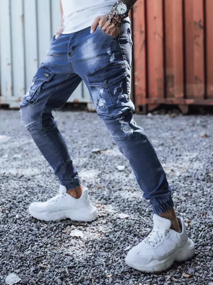 Modré pánské kalhoty Dstreet UX3285 S