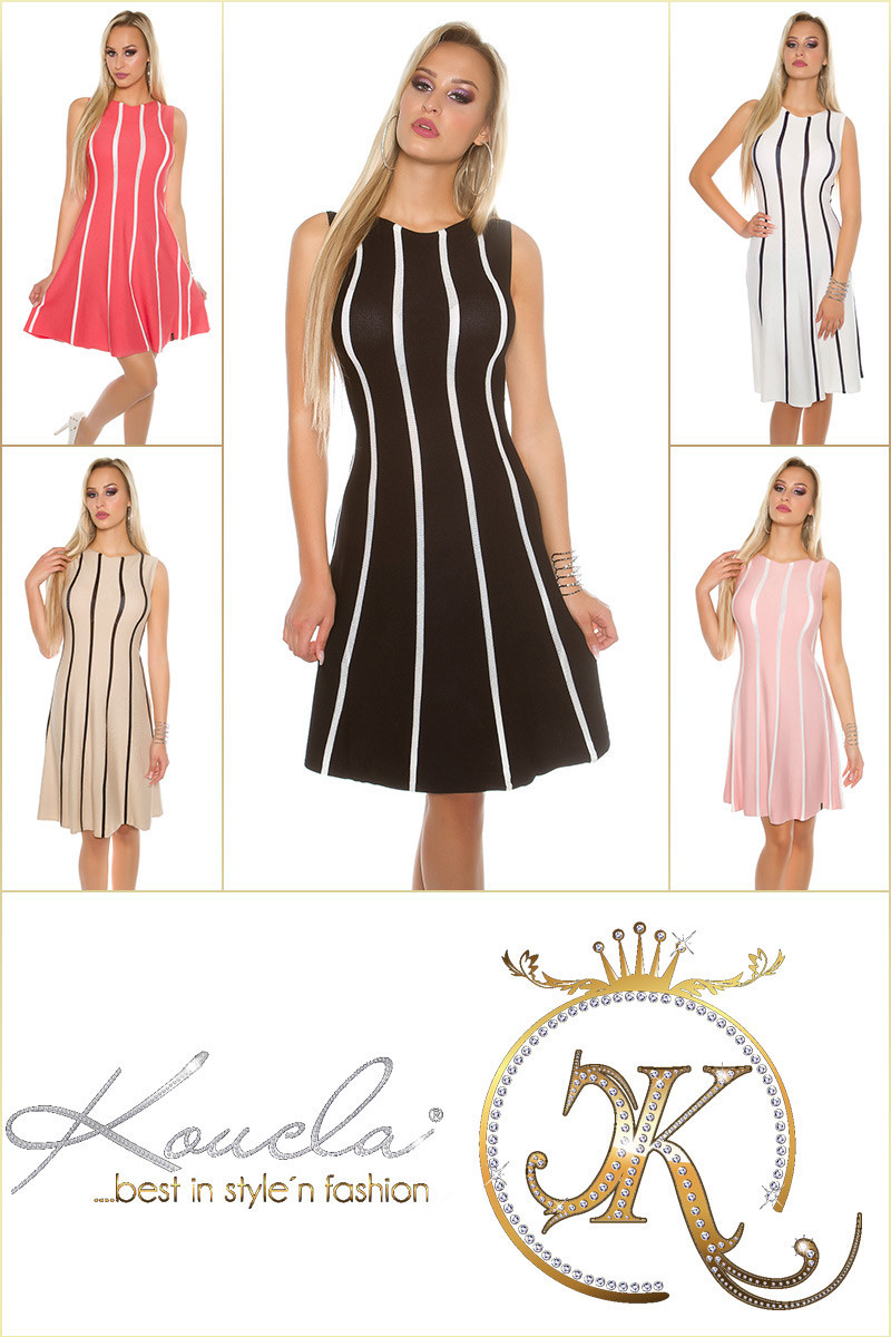 Sexy KouCla fine knit dress striped BEIGE Einheitsgroesse
