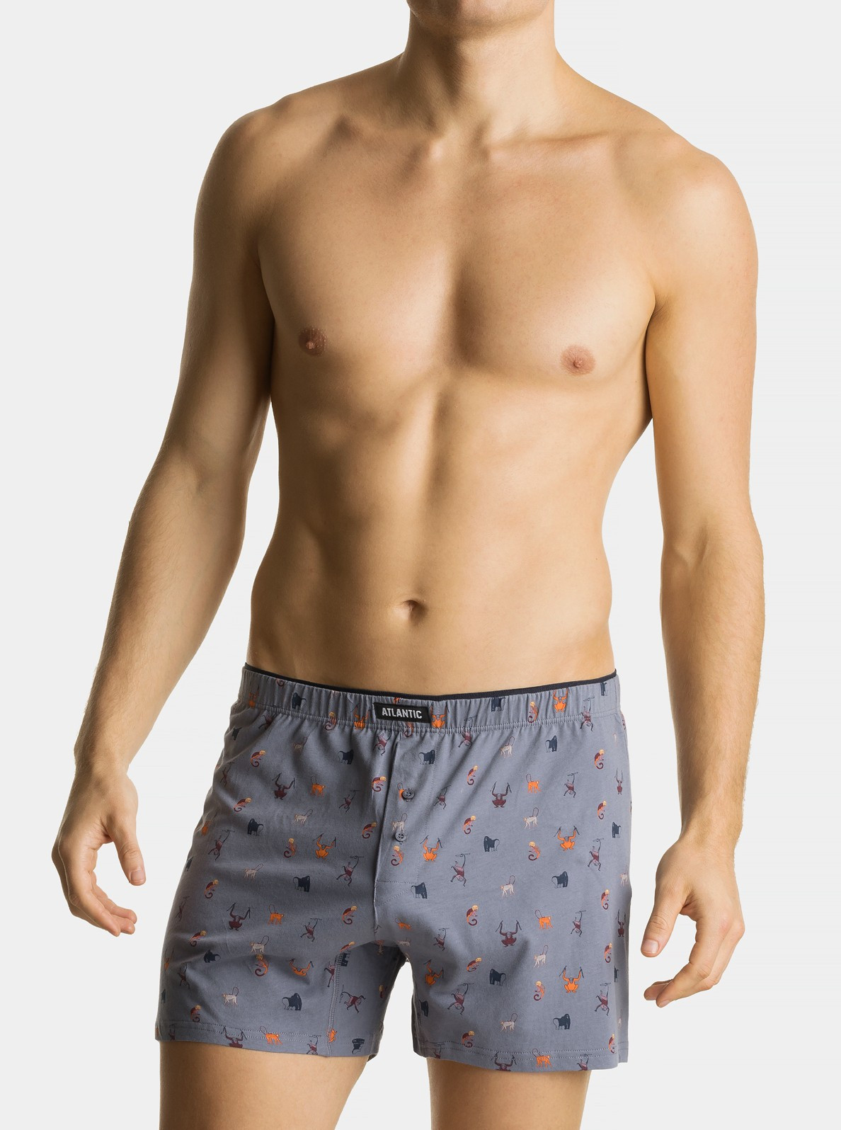 Pánske boxerky Atlantic 2MBX-046 A'2 S-2XL šedozelená L
